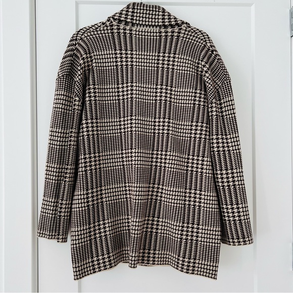 NWOT Zara houndstooth sweater blazer in espresso - Picture 5 of 6